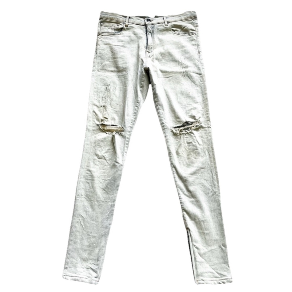 ORO LOS ANGELES PAINT SPLATTER DISTRESSED KNEE JEANS MENS SIZE